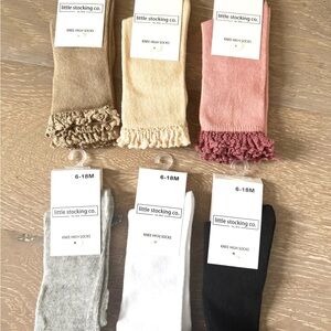 Baby girl  Knee High Socks Pink, Cream, White, Black, Gray, Tan size 6-18 months